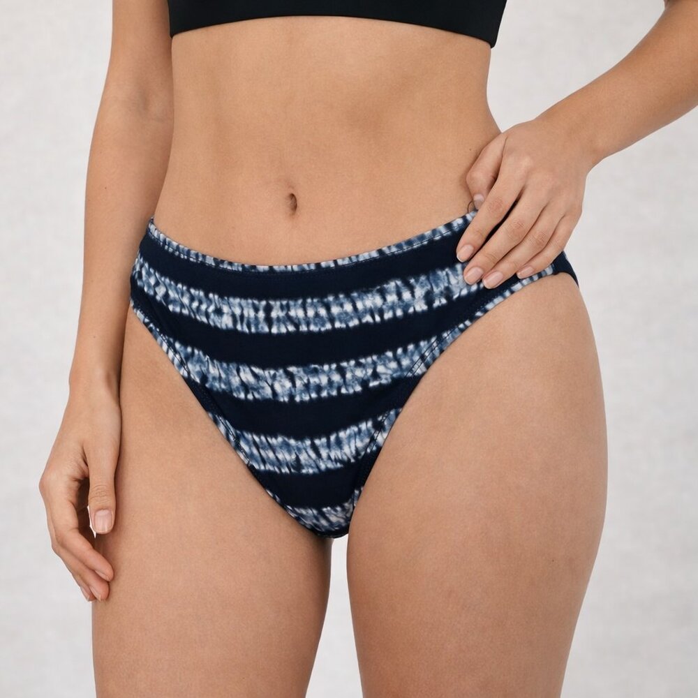 NEW Michael Michael Kors Bikini Bottoms Tie-Dye Stripe Blue XS